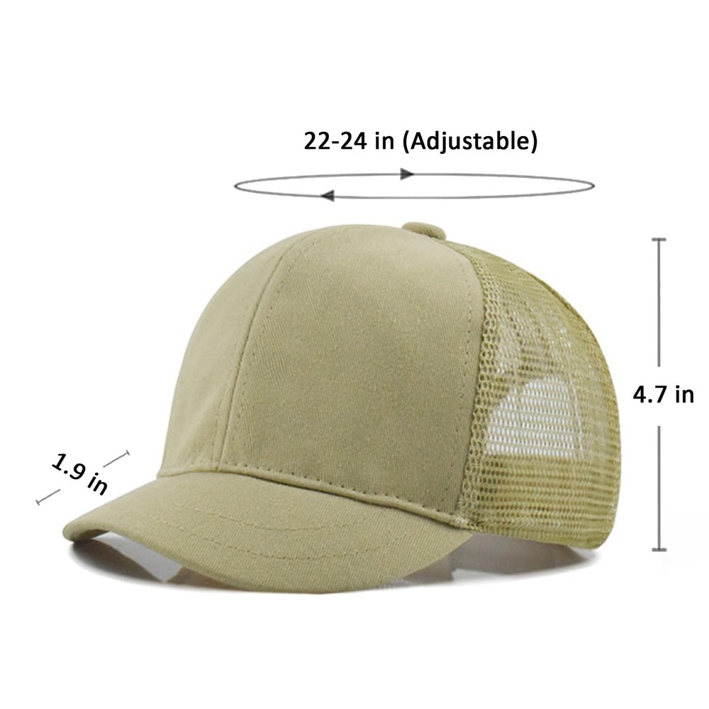 Short Brim Mesh-Back Baseball Cap Adjustable Washed Breathable Cotton Unconst...