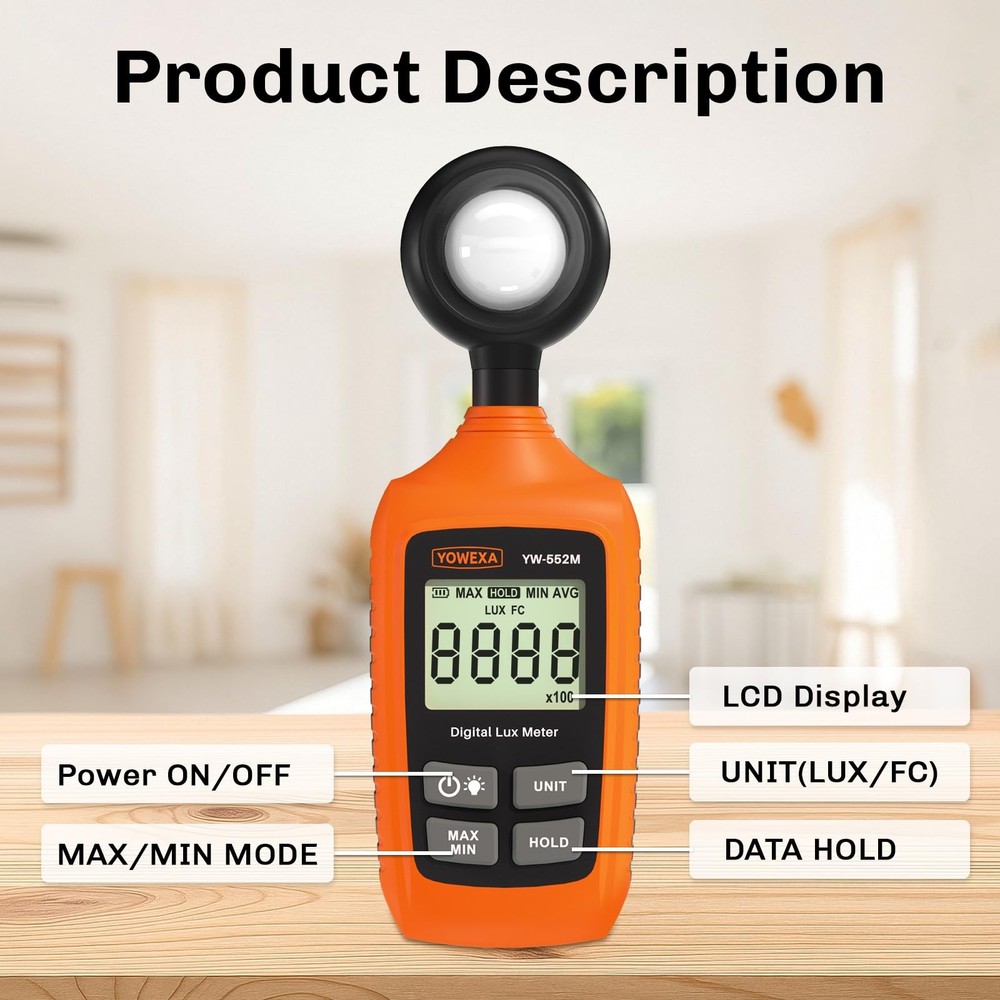 Digital Anemometer, YOWEXA Lux Meter