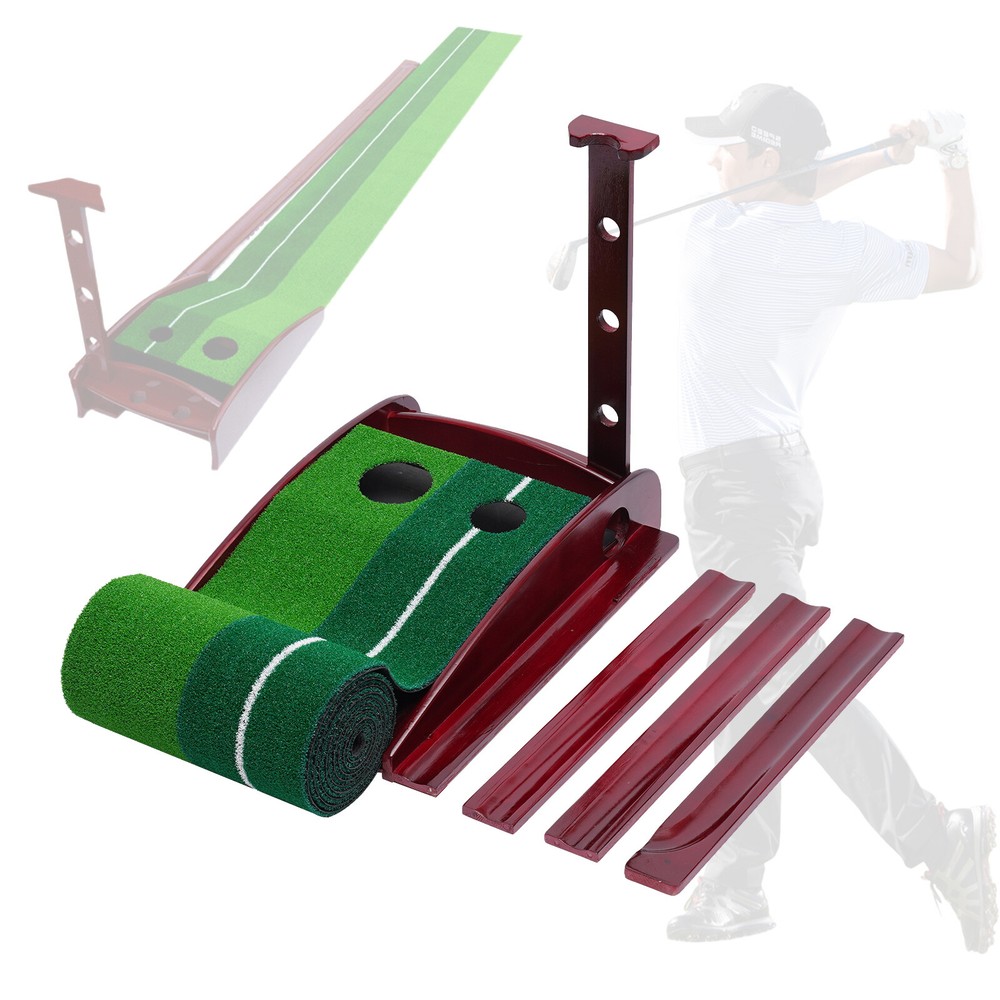 10ft Indoor Golf Putting Exerciser Putting Green W/ Automatic Ball Return System
