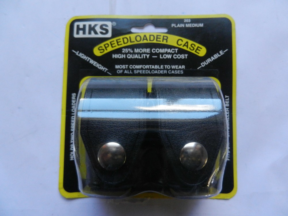 HKS Speedloader Case Black; Holds 2 Loaders; Plain, Medium; 203-M-P