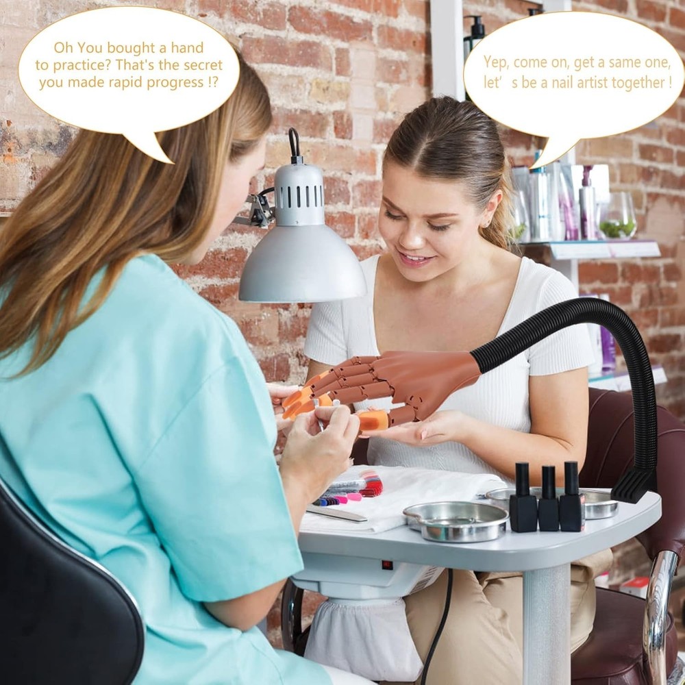 Acrylic Nail Practice Hand with Adjustable Positioning for Beginners Training