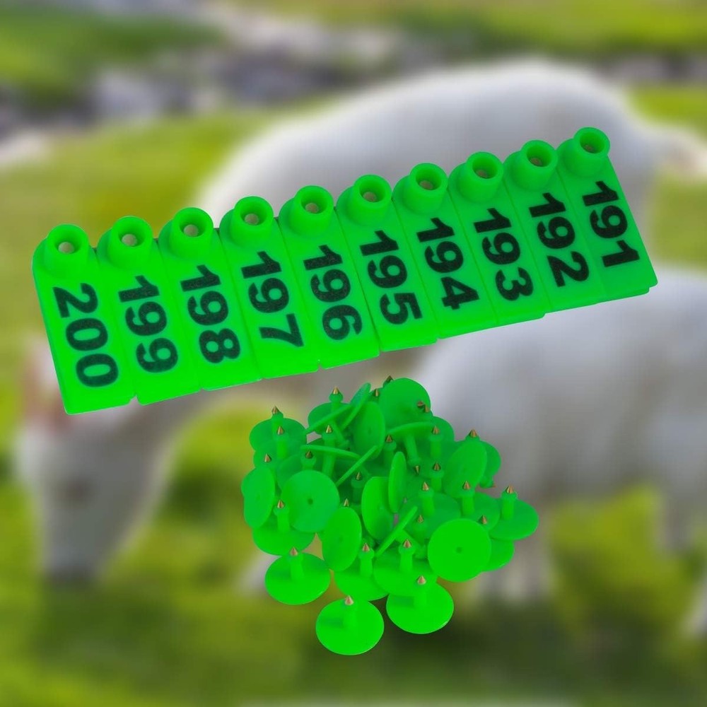 Efficient 200-Pack Livestock Ear Tags - Robust Plastic for Animal Marking