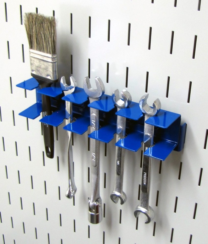 Tool Holder Bracket Slotted Metal Pegboard Accessory Tool Board Blue Hook