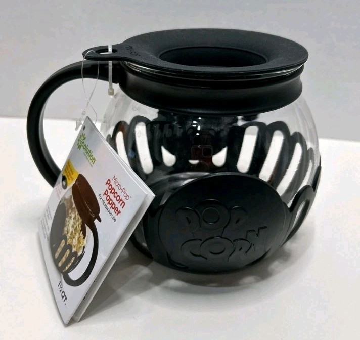Micro-Pop Popcorn Popper 1.5 Quart with Lid for Microwave Use by Ecolution NWT