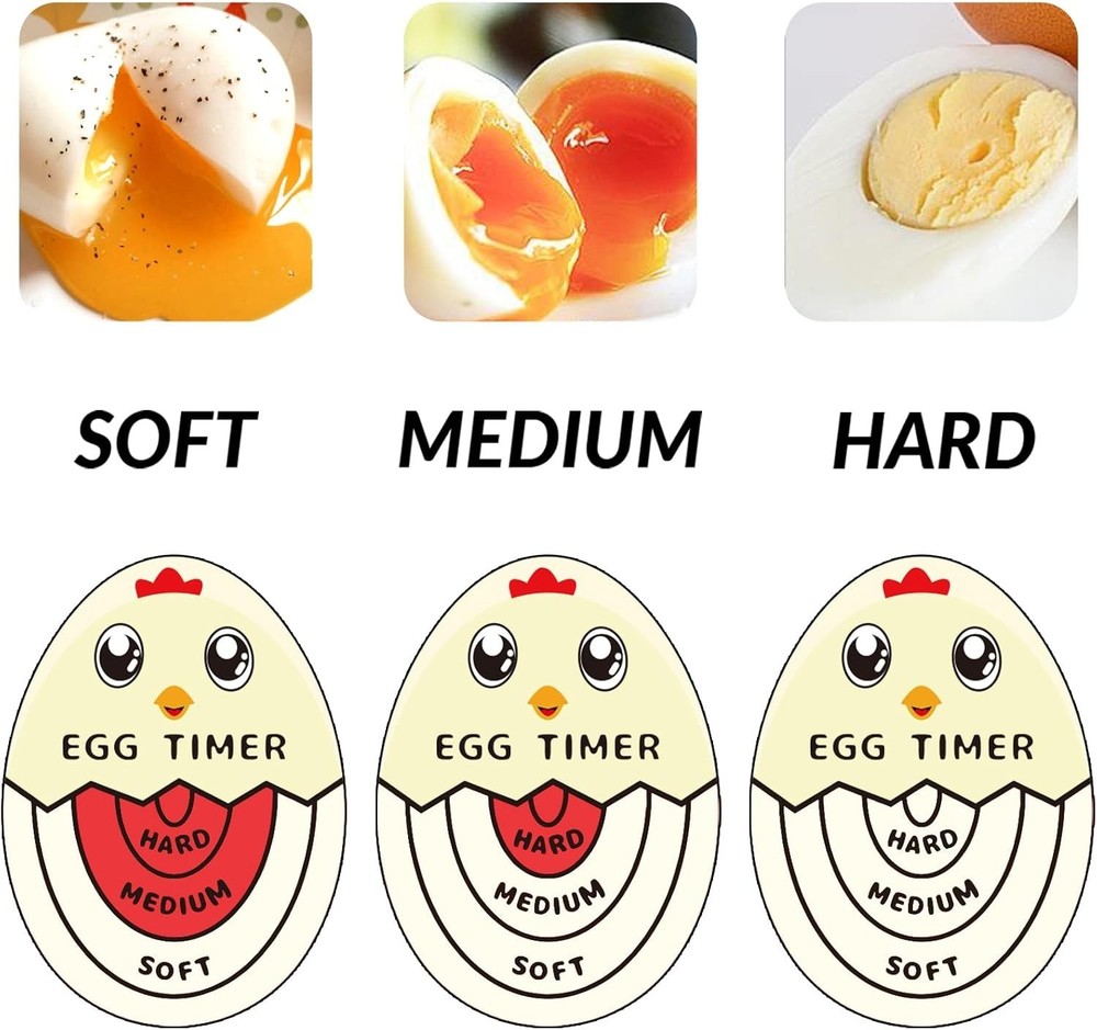 Precision Egg Timer with Color Change - Hard/Soft Boiled Eggs Made Easy, Red