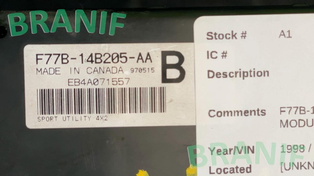 FORD EXPLORER Body Control Module Unit F77B-14B205-AA