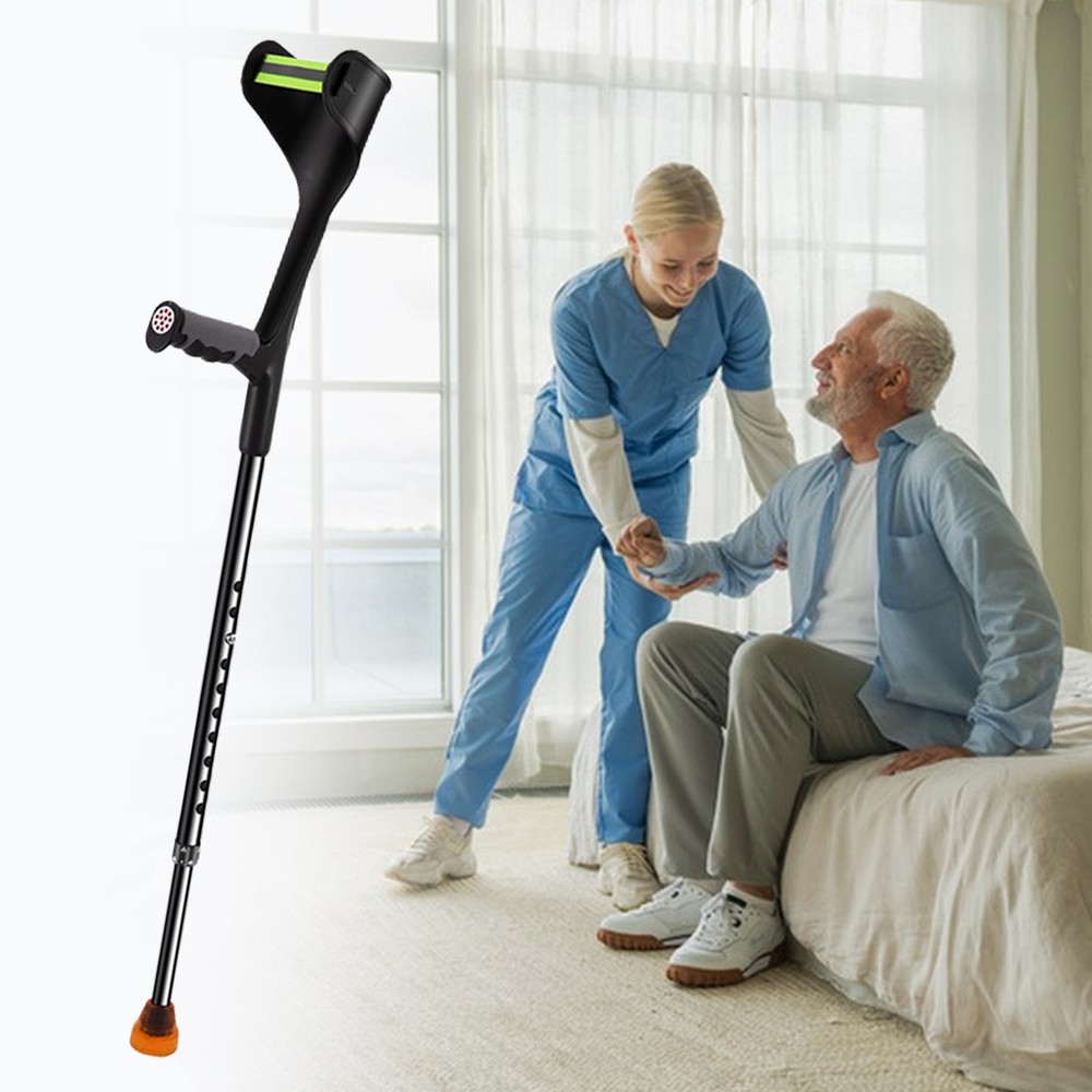 1PC Forearm Crutches Lightweight Foldable Forearm Crutch Comfortable Grip
