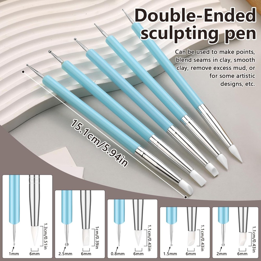 10 Pcs Silicone Clay Tools, Silicone Sculpting Tools, Polymer Clay Tools, Dot...