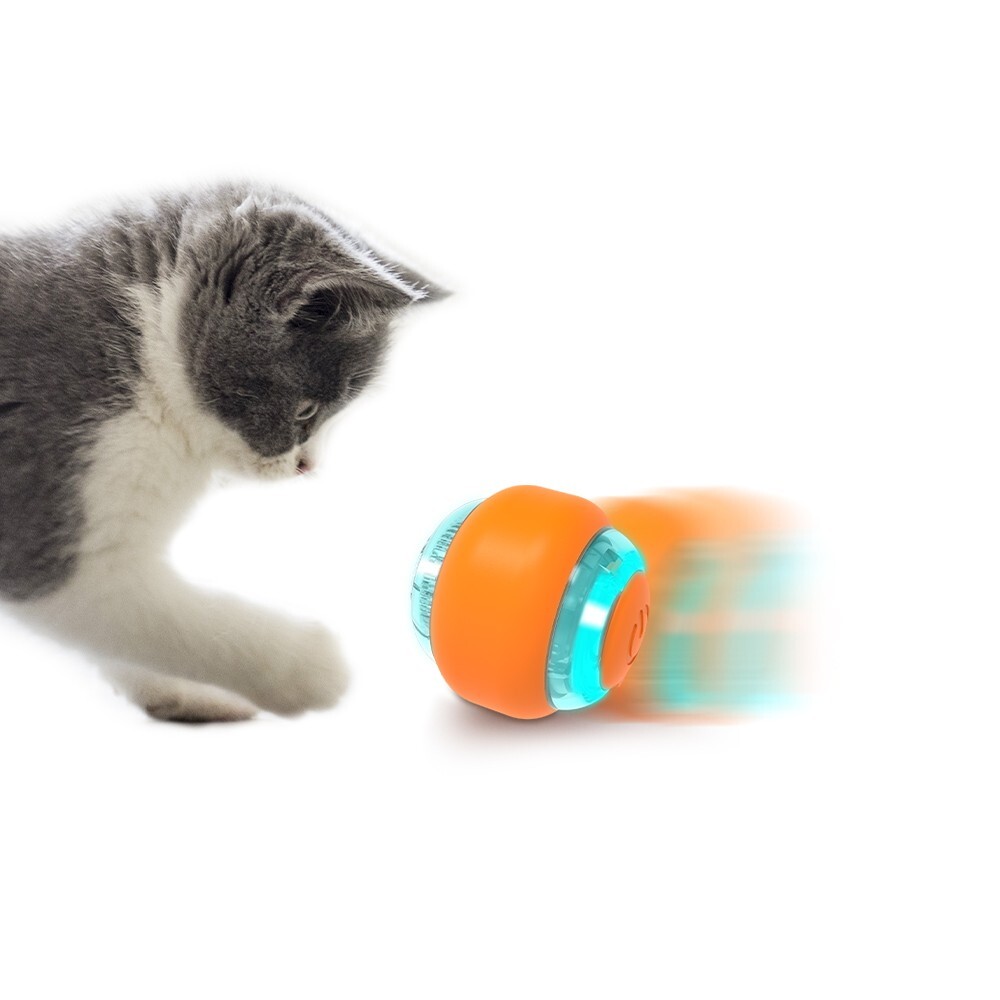 Interactive Cat Toy Balls w/ Ring Bell LED Ribbon Automatic Smart Bouncing Balls