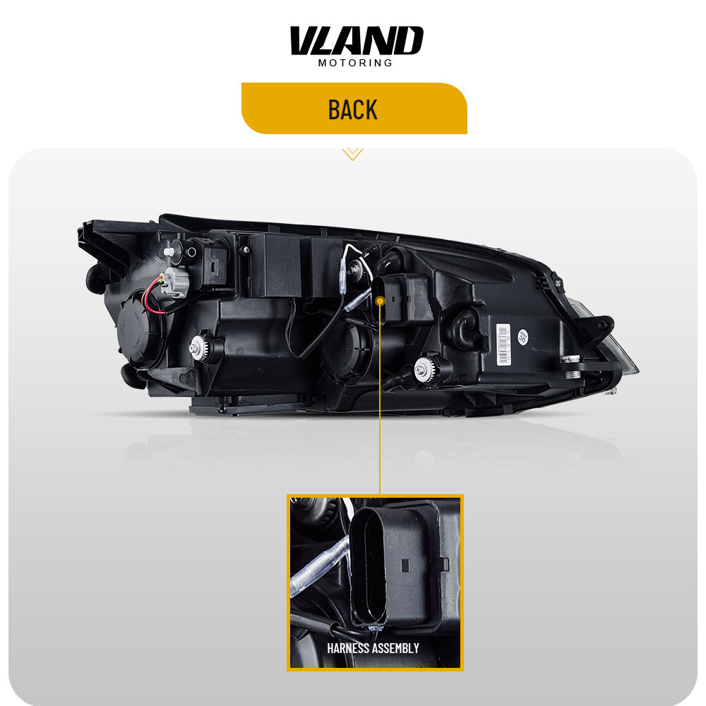 VLAND For 2015-2017 Golf 7 MK7&GTI LED Headlights+Red LED Tail Lights Sequential