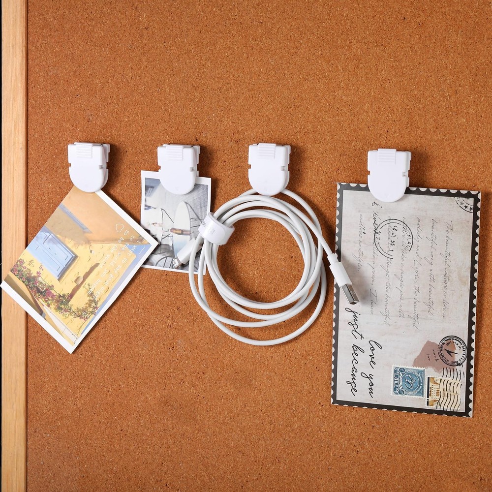 15 PCS White Cubicle Clips Fabric Partition Panel Wall Hooks Notes Memos Pins