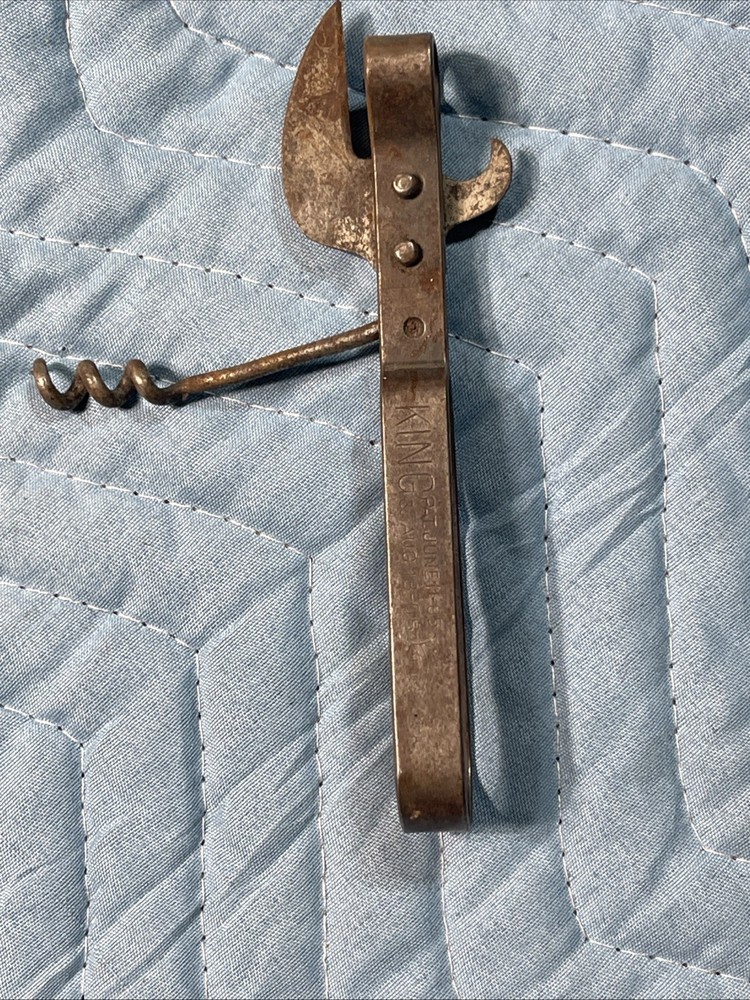 Vintage corkscrew bottle opener metal barware