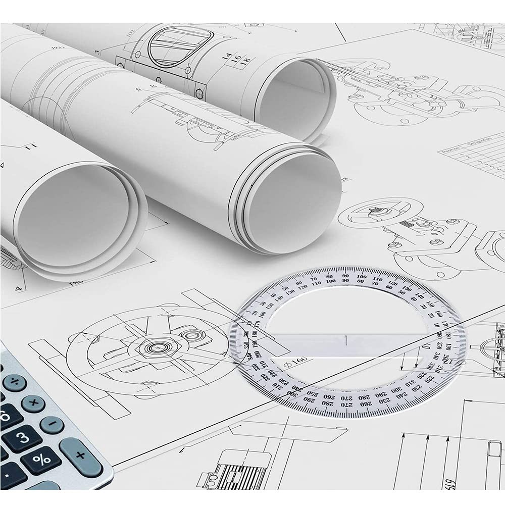 360 Degree Clear Protractor 20cm/8 Inch Diameter Plastic Math Protractors Circle