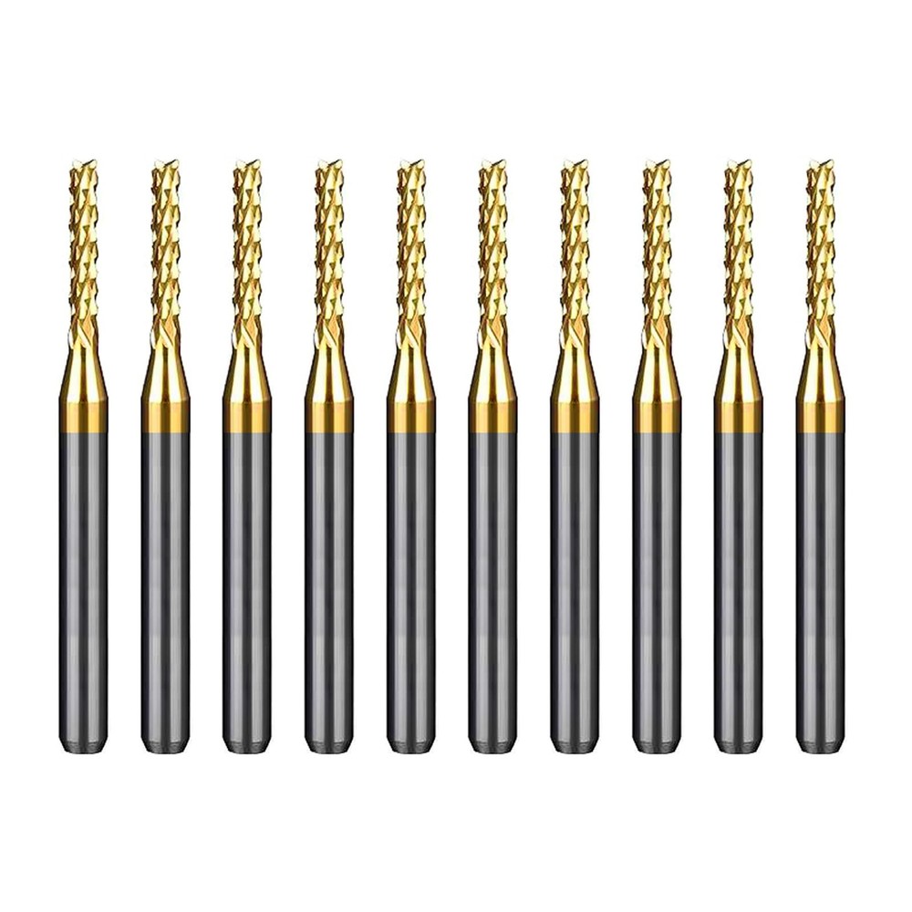 Tools 10Pcs 1.8mm TiN Coating Solid Carbide End Mill Engraving Milling Cutter...