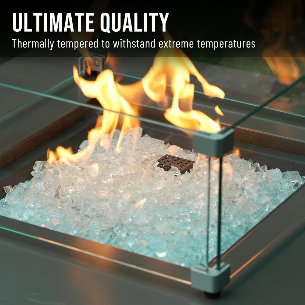 Skyflame High Luster 10-Pound Regular Fire Glass for Fire Pit Fireplace Garde...