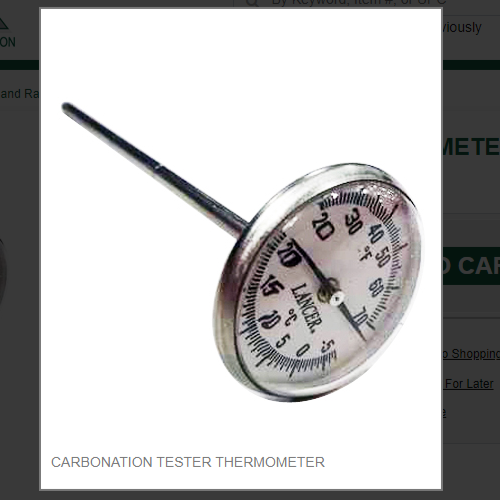 CARBONATION TESTER THERMOMETER # 22-0025