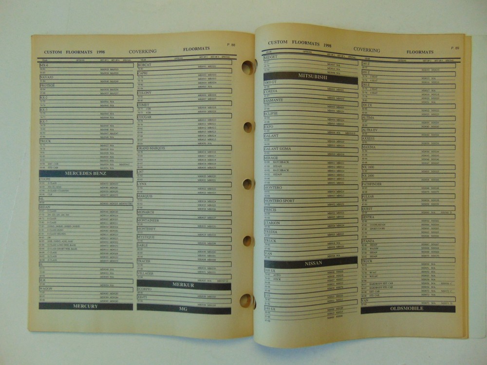 Vintage Original 1998 Coverking Application Catalog