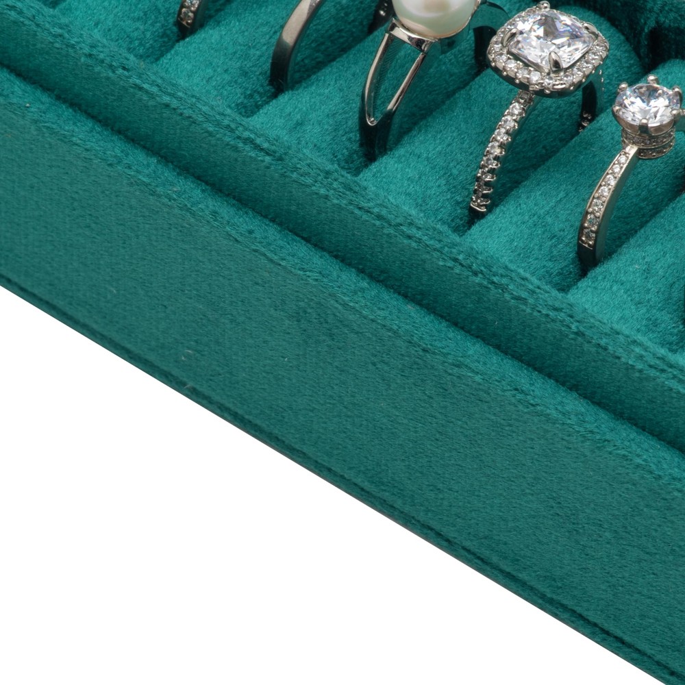 Velvet Small Multiple Ring Box Portable Organizer Display Storage Travel Case.