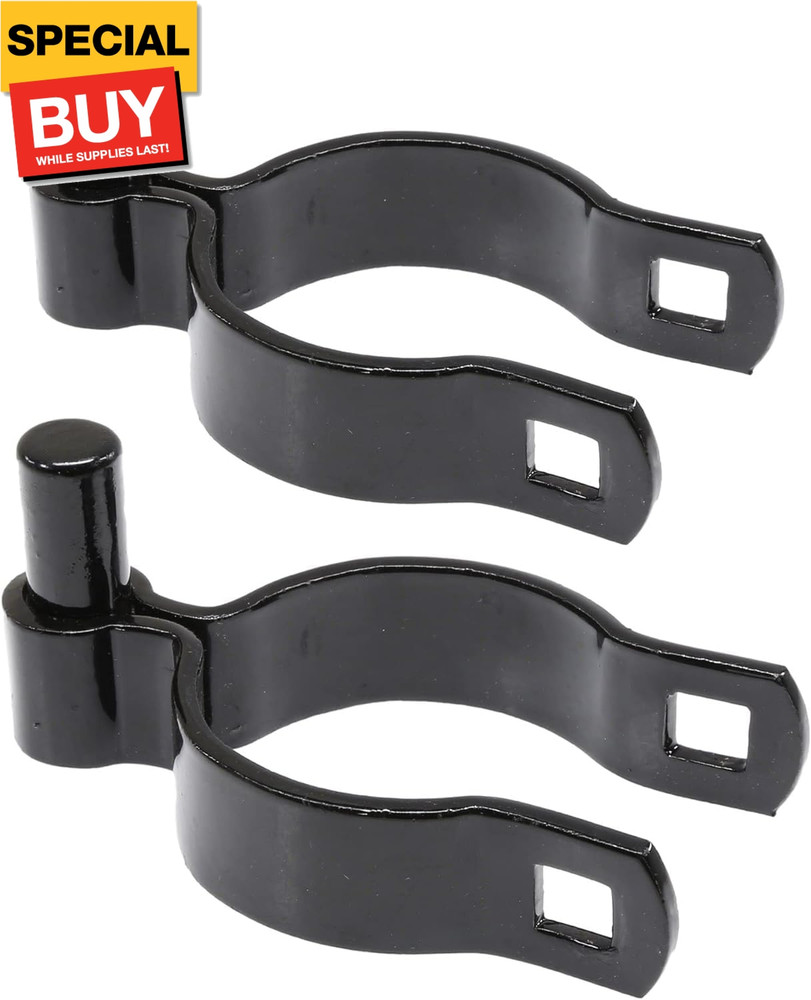 Chain Link Gate Post Hinge - Heavy Duty Pressed Steel - Includes Carriage Bolts