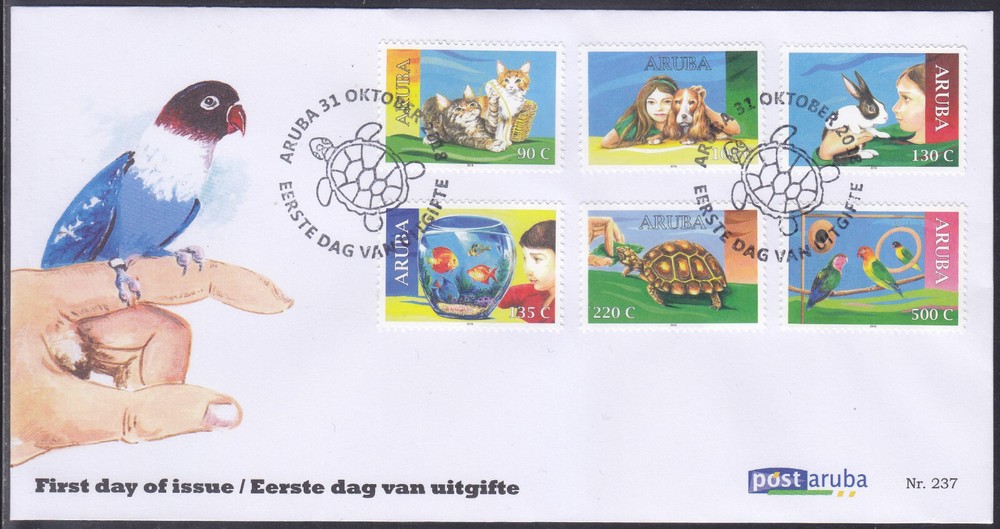 Aruba Issue FDC 2018 (237) Pets - Rabbit - Cats