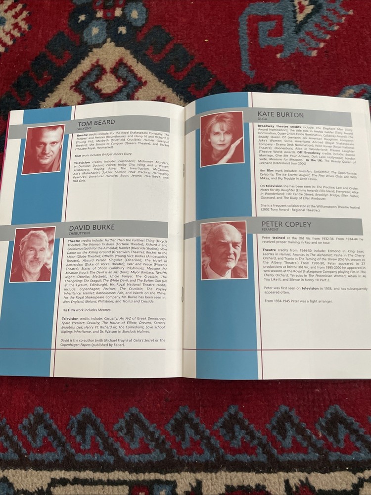 Original Programme Ticket Three Sisters Christopher Hampton Michael Blakemore FH