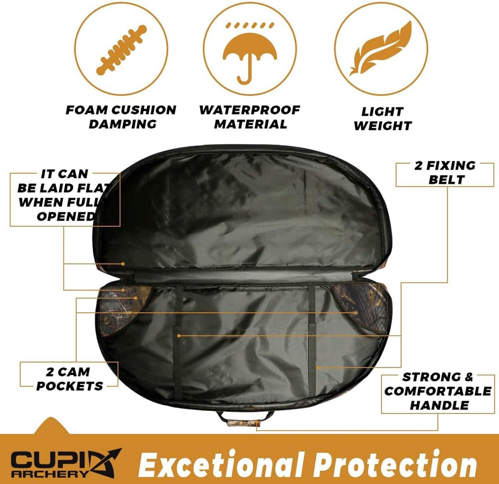 Lightweight Soft Compound Bow Case with Arrow Pocket and Backpack Straps