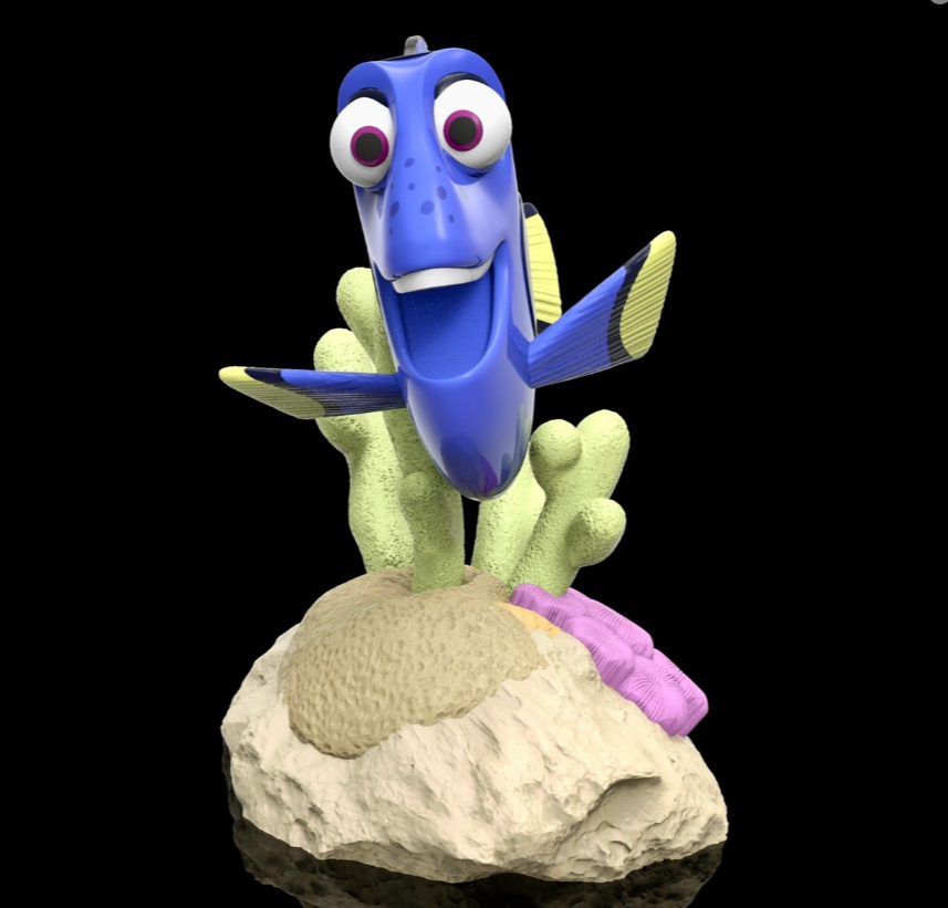 UNPAINTED Finding Nemo Dory 3D Printed Model Kit 9" Tall (9-22)