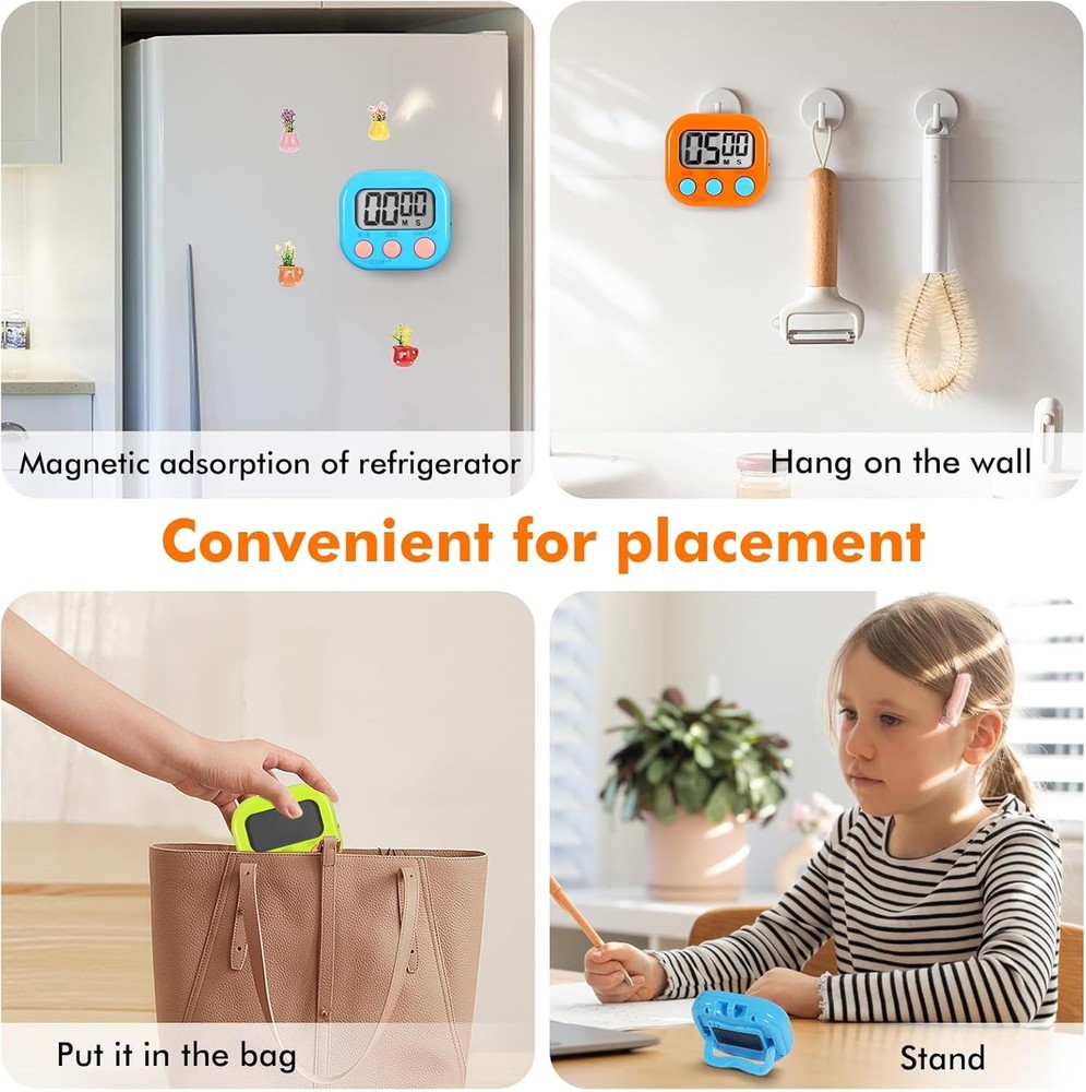 6 Pack Multi-Function Electronic Timer, Learning Management, Suitable for Kitche