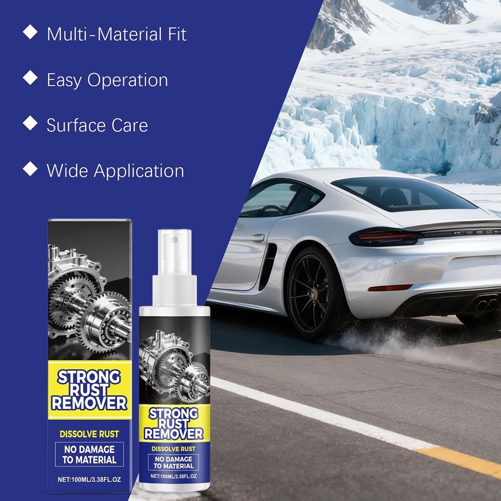 Universal Rust Remover Spray for Car Wheels Metal Surface Decontamination