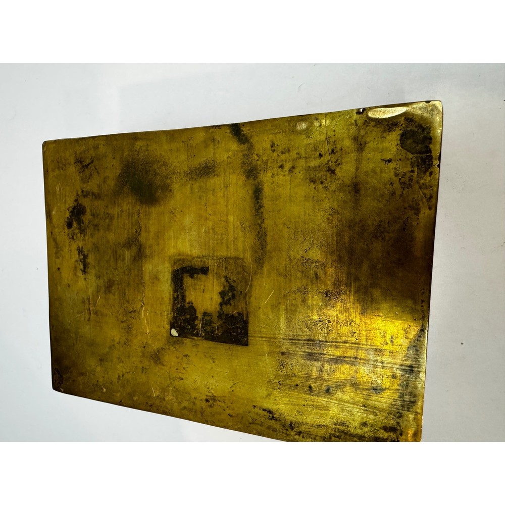 Vintage Solid Brass Hinged Decorative Box Rectangular Keepsake Trinket Chest