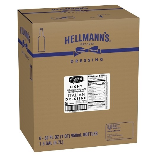 Hellmann s Classics Light Italian Salad Bar Dressing Bottle, 32 Ounce, 6 Per