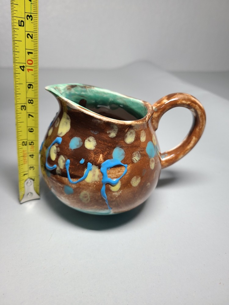 Vintage "30 CUP" Art Pottery Creamer Signed AG