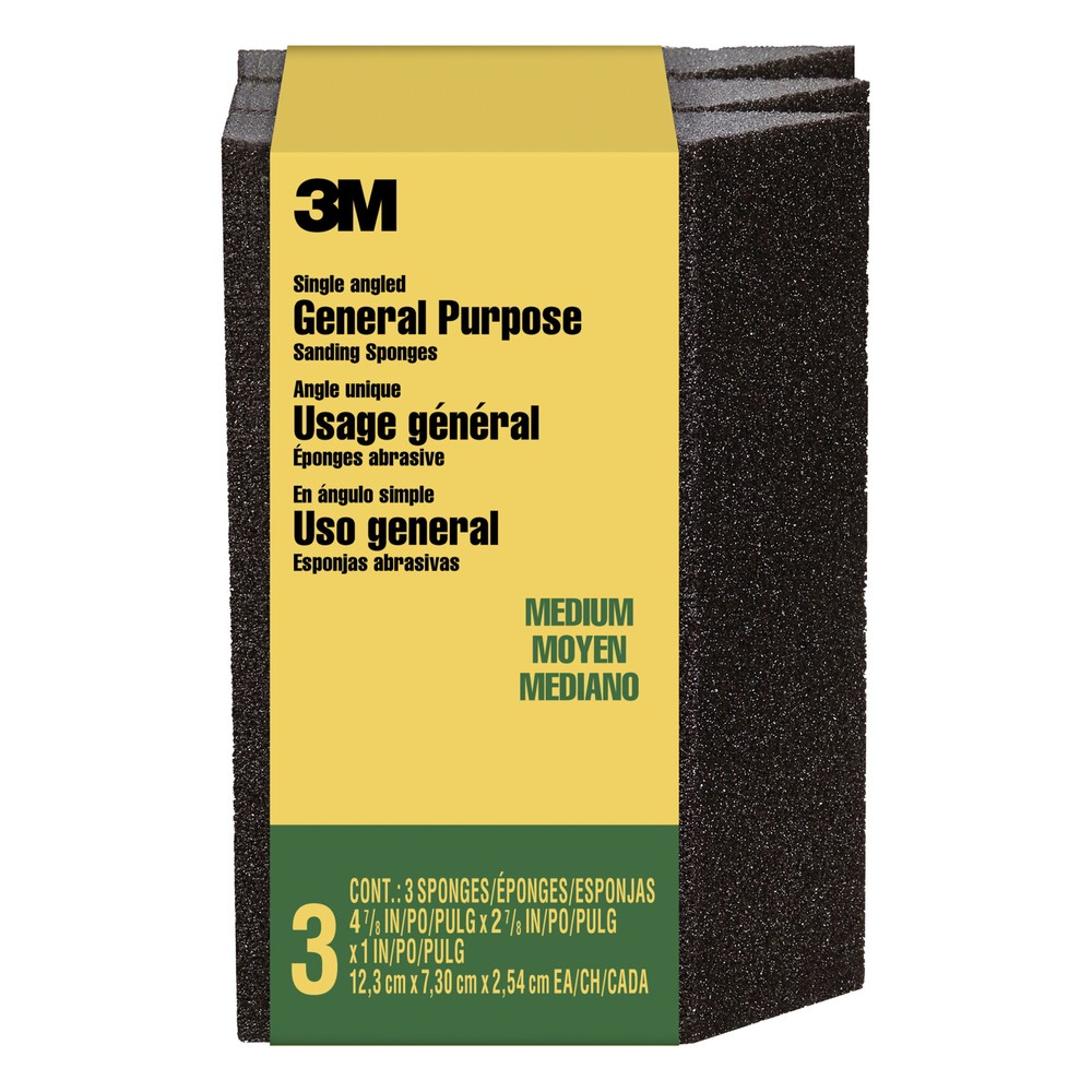 3M General Purpose Sanding Sponge CP041-3PK, Single Angle