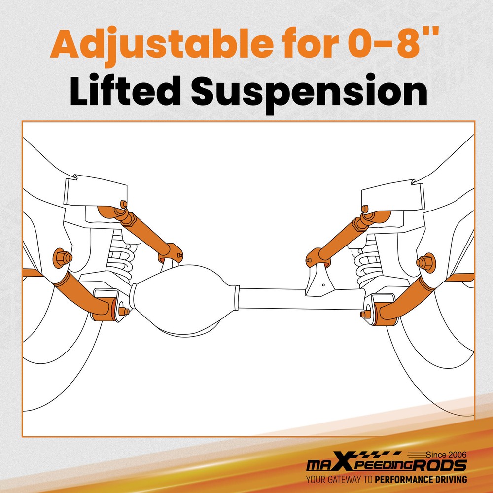 4Pcs Upper & Lower Adjustable Front Control Arms for Jeep Cherokee XJ 1984-2001