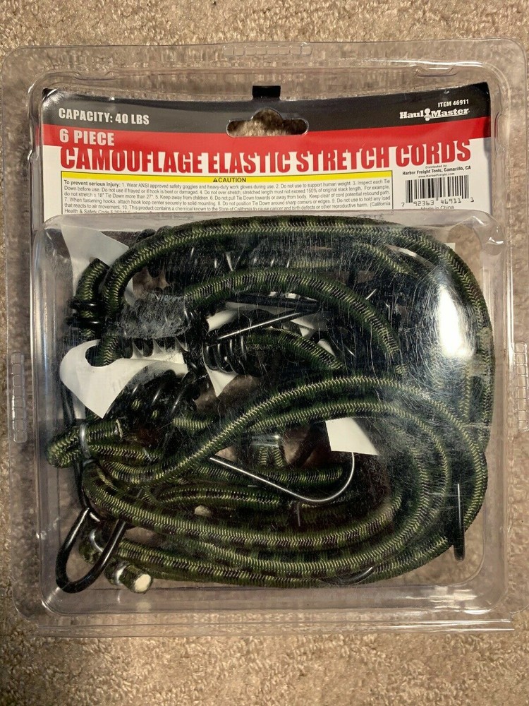 Haulmaster 6 Piece Camouflage Elastic Stretch Cords