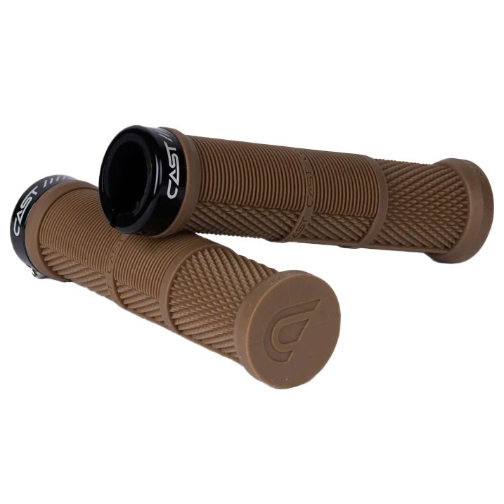 Cast Bamba Greg Minnaar Lock-On MTB Grip - Chestnut, Deep Diamond Pattern,