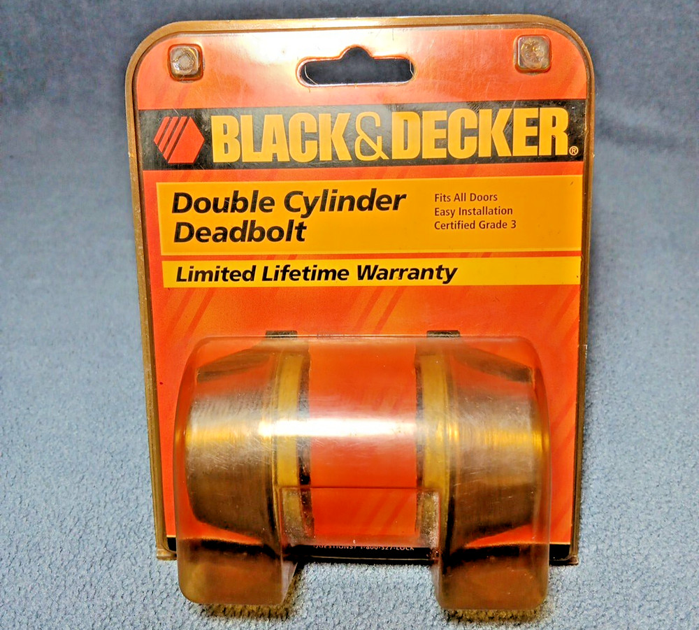 Black & Decker Single Cylinder Gold Deadbolt NOS W/ 2-Keys