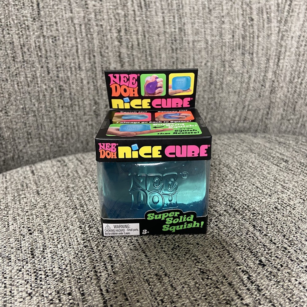 NEW Nee Doh  Nice Cube Super Solid Squish Toy    BLUE NEW