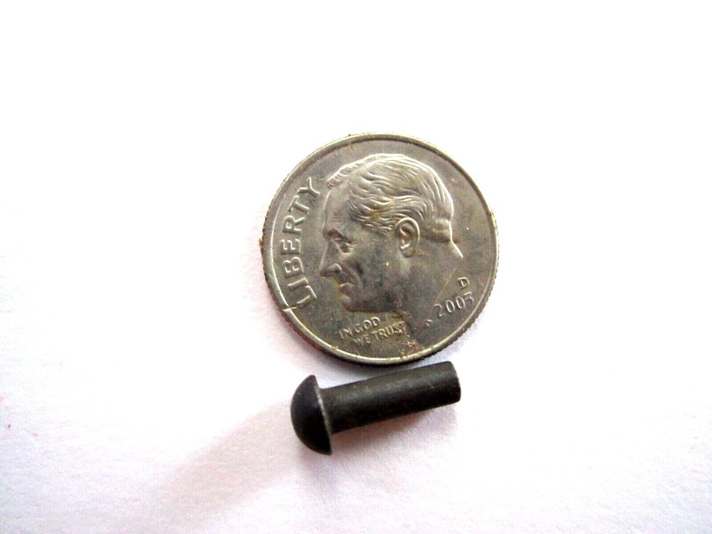 20 VINTAGE 3/8" x 7/64" ROUND HEAD SOLID IRON RIVETS, 15/64" HEAD