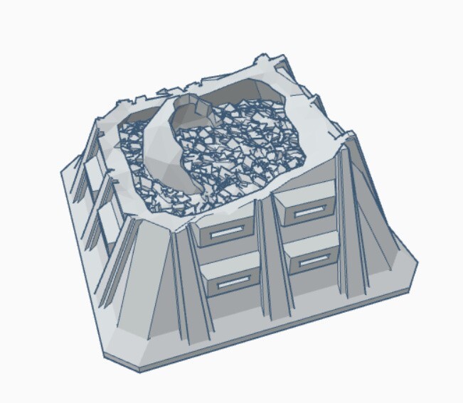 Ruined Sensor Tower - Tabletop Wargame Terrain Battletech Warhammer