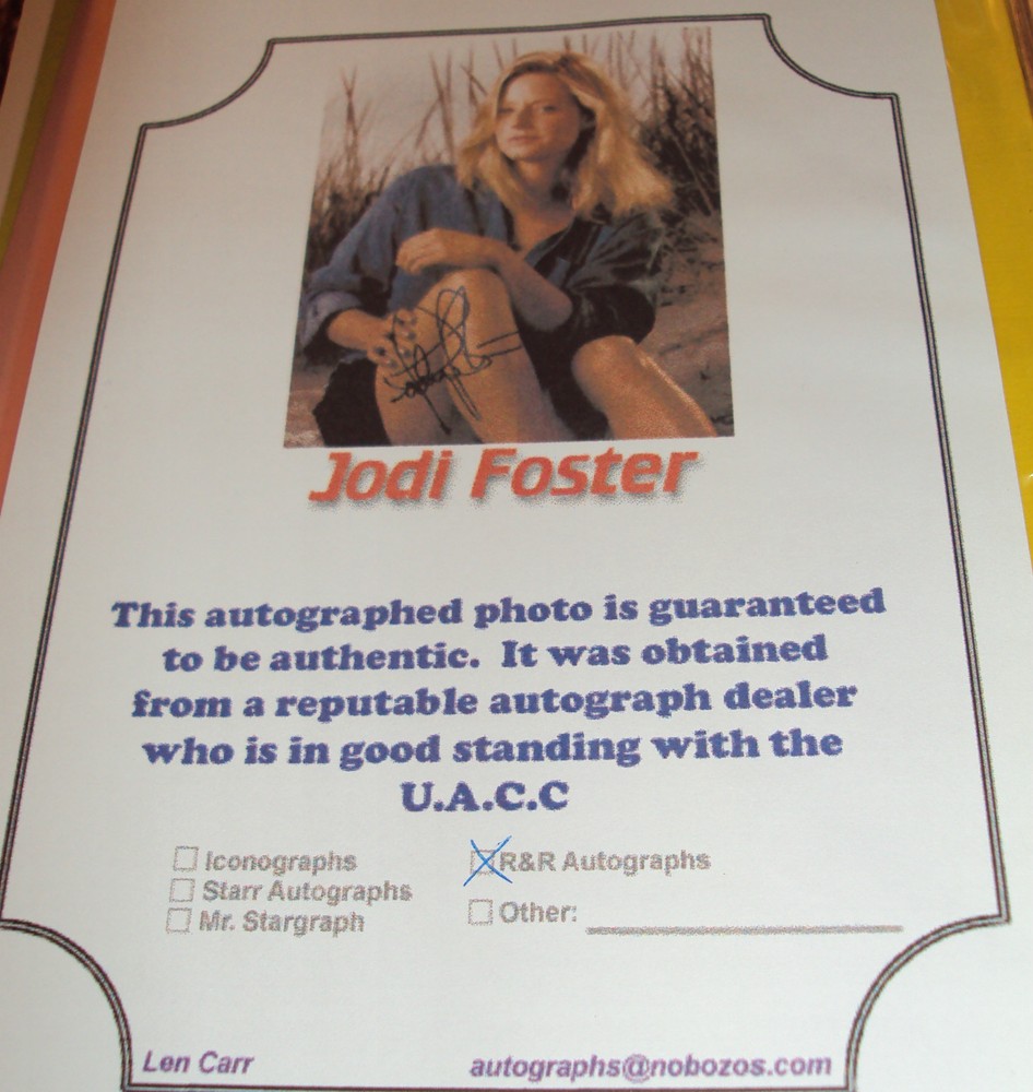 JODIE FOSTER W/COA