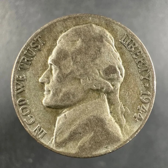 1944 P War Nickel 35% Silver Bold Design
