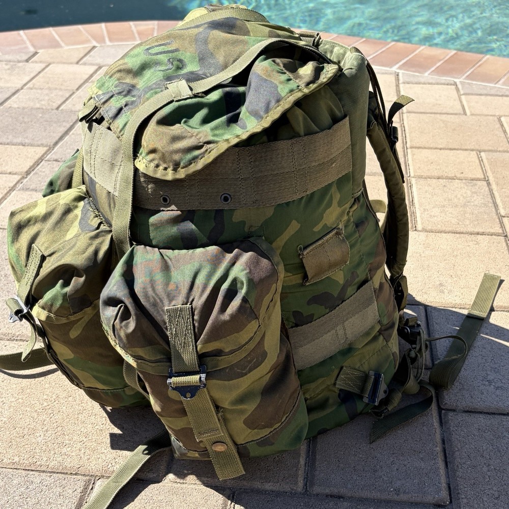 US Army Field Pack Alice Combat Nylon Camouflage Backpack READ