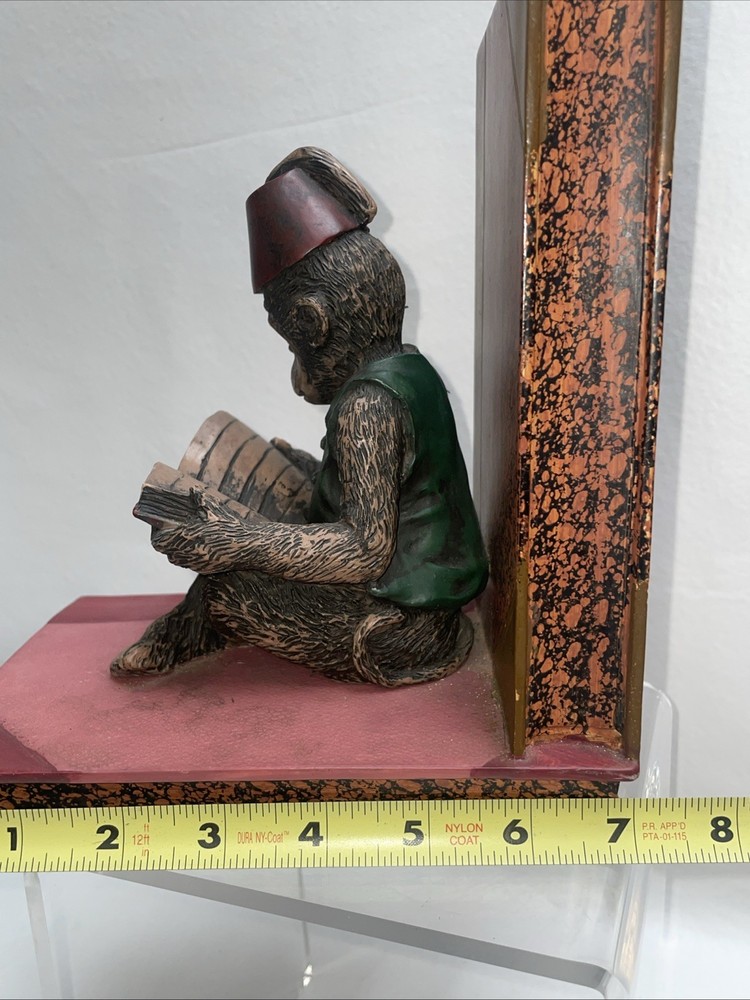 Vintage Monkey In A Fez Hat Bookend