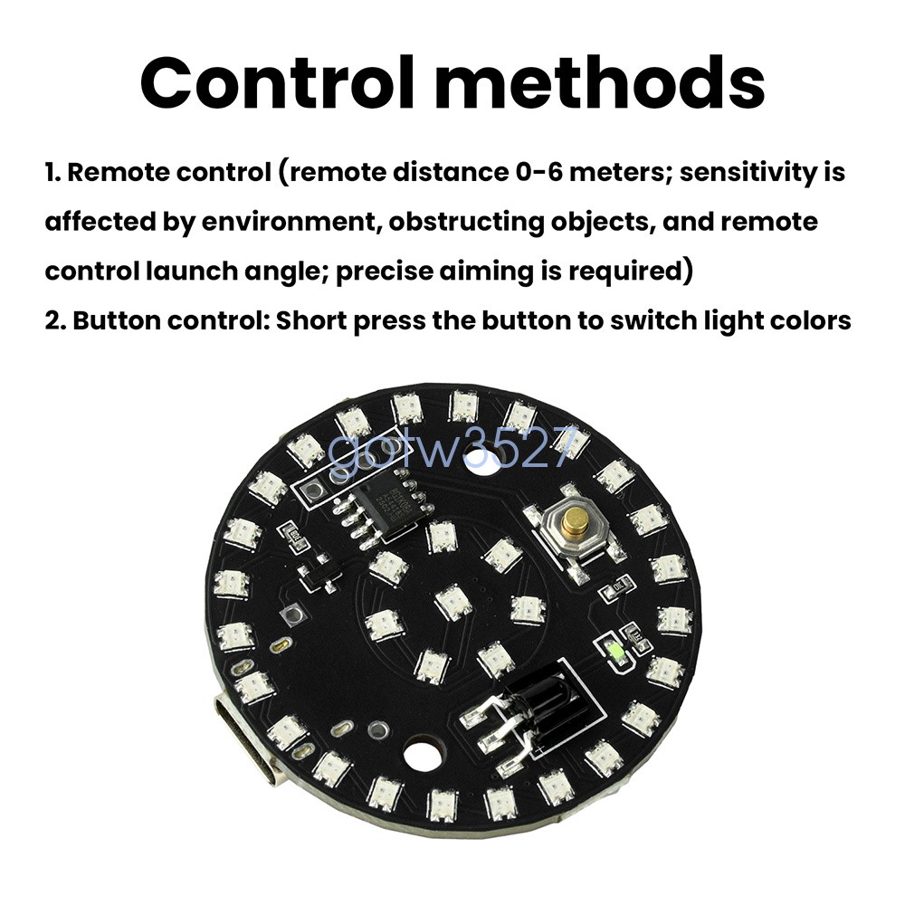 Infrared Remote LED Light 10 Mode DIY Type-C Night Light Infrared Module Light