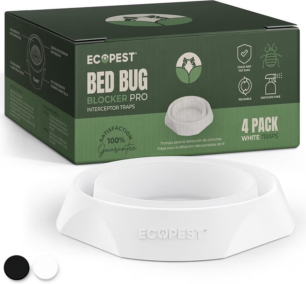 Bed Bug Interceptors 4 Pack Bed Bug Blocker Interceptor Traps Monitor White