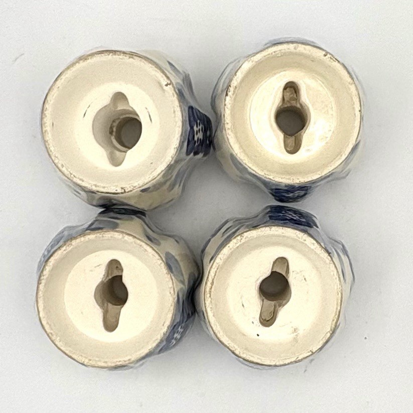 Ceramic Door Knobs Drawer Pulls Blue White Floral