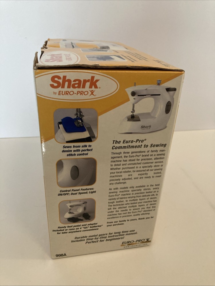 Shark Euro Pro x Portable Sewing Machine Model 998A Basic Works