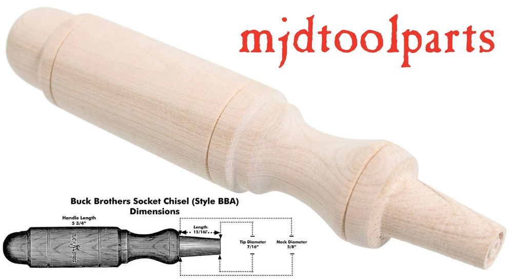 Buck Brothers Type Amish Turned Cherry Chisel Handle - Style BBA - mjdtoolparts
