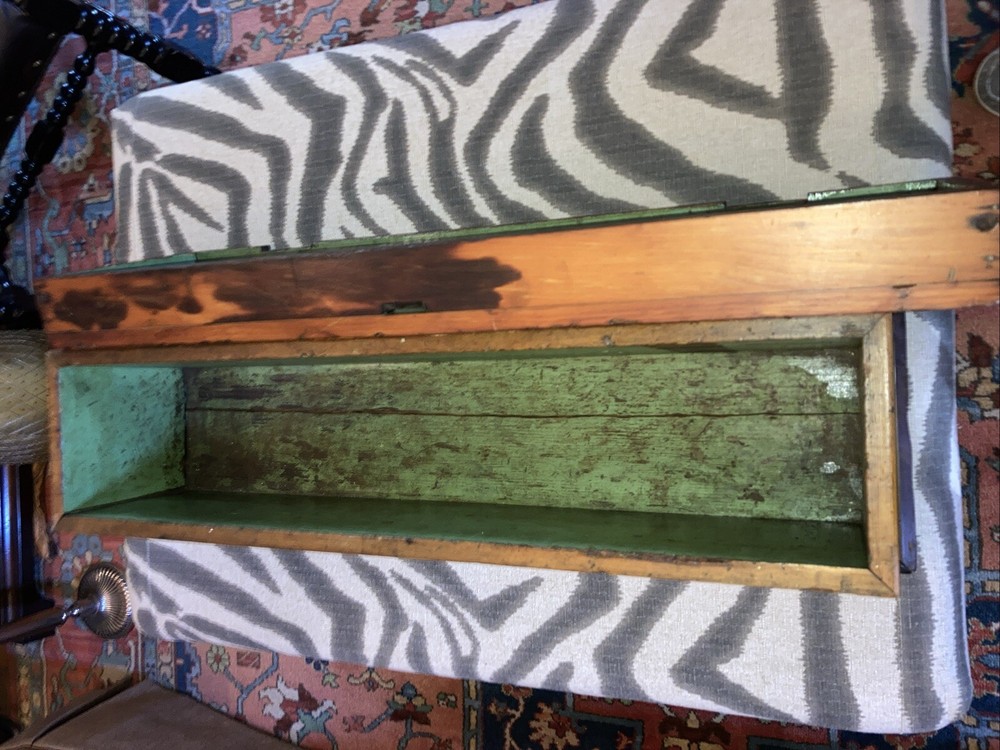 Long Antique Wood Box Trunk Chest